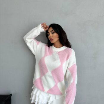 Πλεκτό Πουλόβερ με ρόμβους