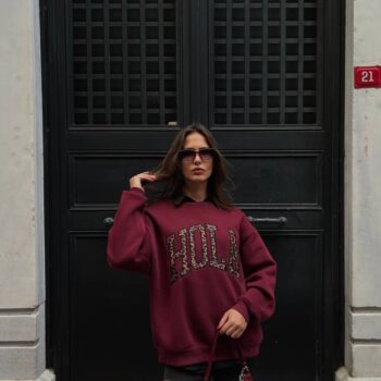 Φούτερ Oversize Μπορντό