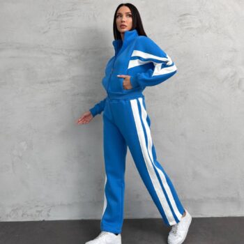 Σετ φόρμες φούτερ με ζακέτα μπλε