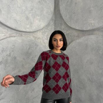 Πλεκτό πουλόβερ καρό