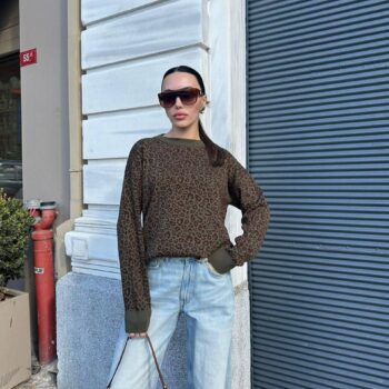 Πλεκτό πουλόβερ λεοπάρ