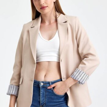 Γυναικείο μεσάτο σακάκι μπεζ