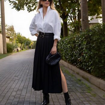 Ψηλόμεση μίντι φούστα πλισέ