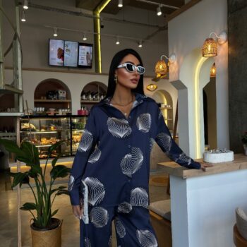 Σατέν σετ σκούρο μπλε