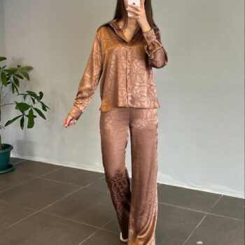 Σατέν σετ καφέ