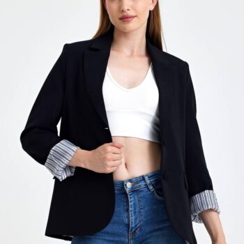 Γυναικείο μεσάτο σακάκι μαύρο