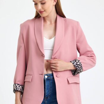 Γυναικείο μεσάτο σακάκι ροζ