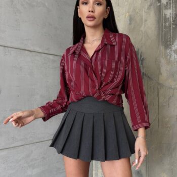 Πουκάμισο μπορντό με ρίγες