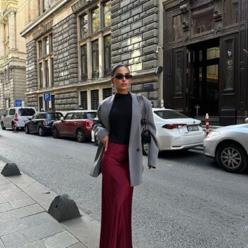 Μίντι σατέν φούστα μπορντό