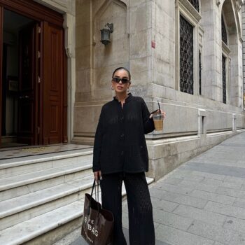 Πλεκτό σετ see through μαύρο