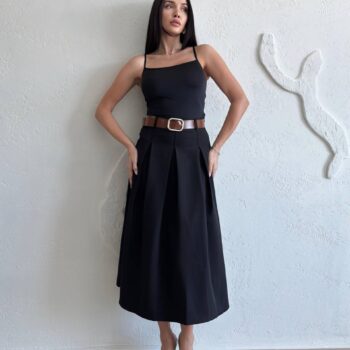 Ψηλόμεση μίντι φούστα μαύρη