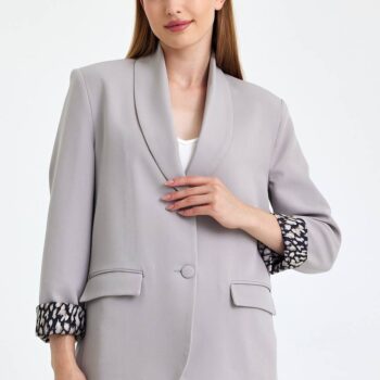 Γυναικείο μεσάτο σακάκι γκρι