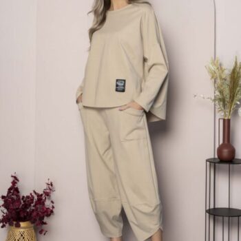 Ανοιξιάτικο σετ φόρμες μπεζ