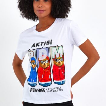 T-shirt λευκό με στάμπα