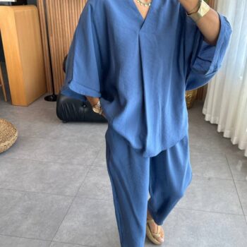 Λινό σετ μπλε