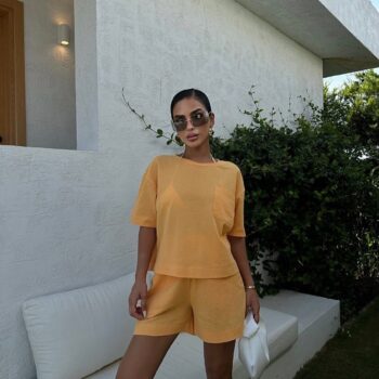 Λινό σετ πορτοκαλί